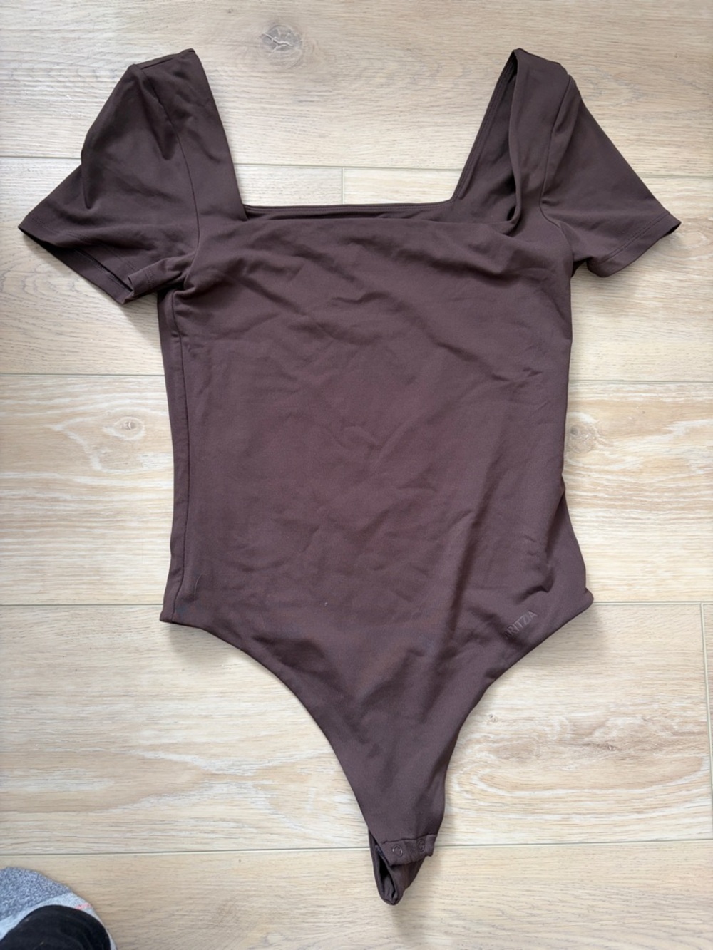 Aritzia Chocolate Brown Square Neck Bodysuit